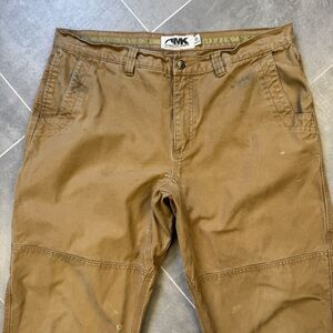 Mountain Khakis Alpine Double Knee Utility Pant 40x34 Army Canvas Cotton